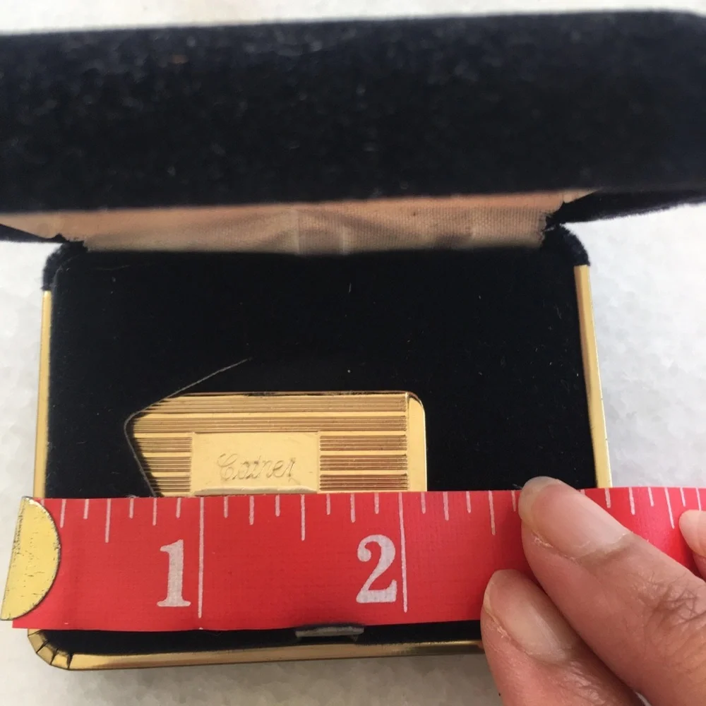 Gold-tone Engraved Money Clip - Classic Striped Design